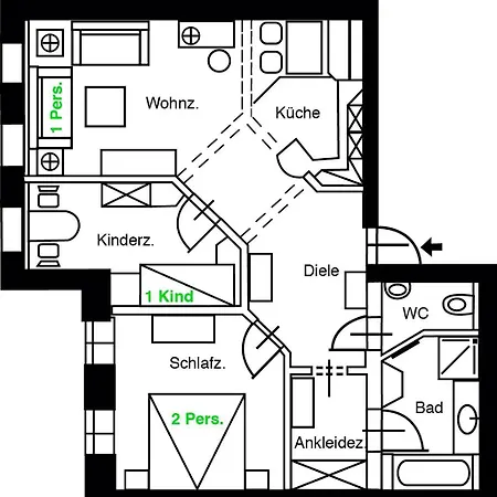 Strandblick Apartment *